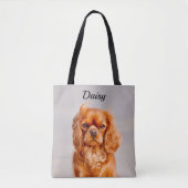 Ruby Cavalier King Charles Spaniel Dog Tote Bag (Voorkant)
