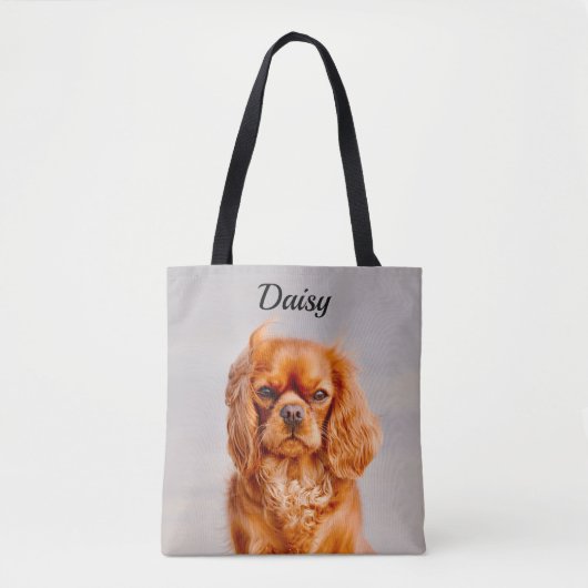 Ruby Cavalier King Charles Spaniel Dog Tote Bag (Voorkant)