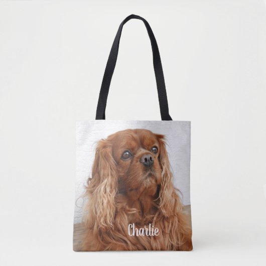 Ruby Cavalier King Charles Spaniel Dog Tote Bag (Voorkant)