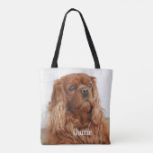 Ruby Cavalier King Charles Spaniel Dog Tote Bag (Achterkant)