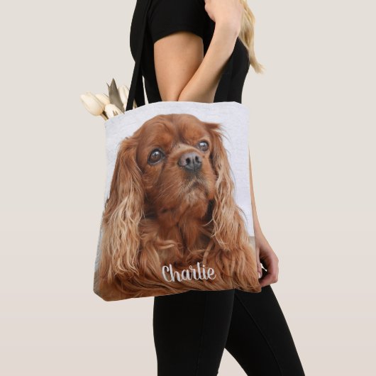 Ruby Cavalier King Charles Spaniel Dog Tote Bag (Dichtbij)