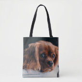 Ruby Cavalier King Charles Spaniel Dog Tote Bag (Voorkant)