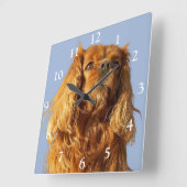 Ruby Cavalier King Charles Spaniel Dog Vierkante Klok (Hoek)