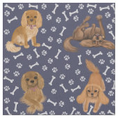 Ruby Cavalier King Charles Spaniel Fabric Stof (Close Up)