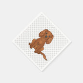 Ruby Cavalier King Charles Spaniel Hond & Pootafdr Servet (Hoek)