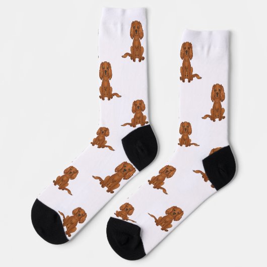 Ruby Cavalier King Charles Spaniel Hondenpatroon Sokken (Links)