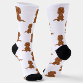 Ruby Cavalier King Charles Spaniel Hondenpatroon Sokken (Gebogen)