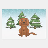 Ruby Cavalier King Charles Spaniel in Winter Inpakpapier Vel (Voorkant 2)