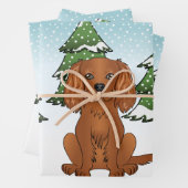 Ruby Cavalier King Charles Spaniel in Winter Inpakpapier Vel (In situ)