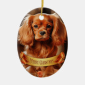 Ruby Cavalier King Charles Spaniel Keramisch Ornament (Voorkant)