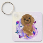 Ruby Cavalier King Charles Spaniel Keychain (Voorkant)