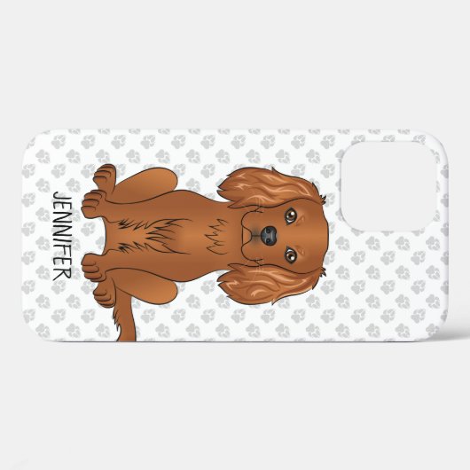 Ruby Cavalier King Charles Spaniel & Name Case-Mate iPhone Case (Achterkant (horizontaal))