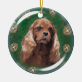 Ruby Cavalier King Charles Spaniel Ornament (Voorkant)