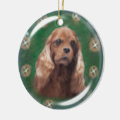 Ruby Cavalier King Charles Spaniel Ornament (Links)