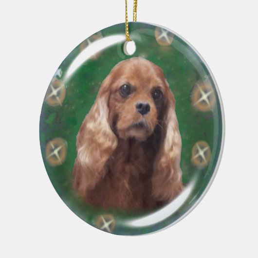 Ruby Cavalier King Charles Spaniel Ornament (Links)
