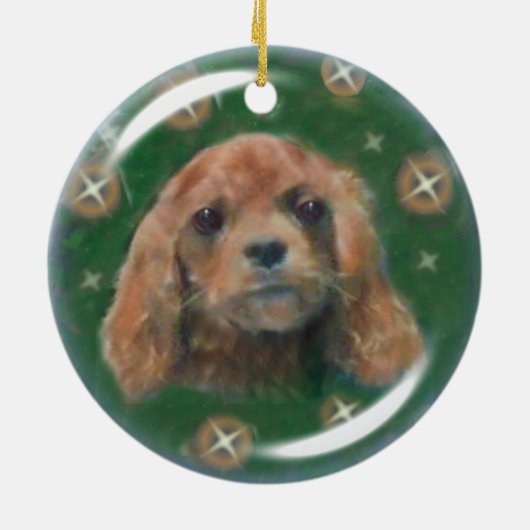 Ruby Cavalier King Charles Spaniel Ornament (Achterkant)