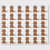 Ruby Cavalier King Charles Spaniel Patroon Cadeaupapier (Vlak)