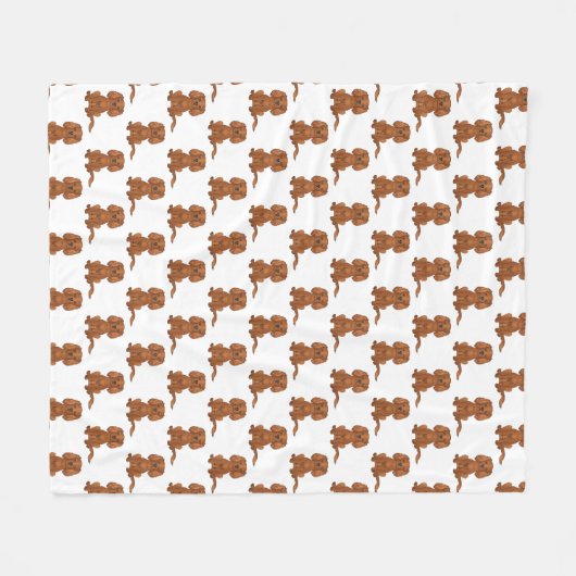 Ruby Cavalier King Charles Spaniel Patroon Fleece Deken (Voorkant (Horizontaal))