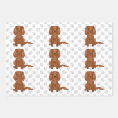 Ruby Cavalier King Charles Spaniel Patroon Inpakpapier Vel (Voorkant 2)