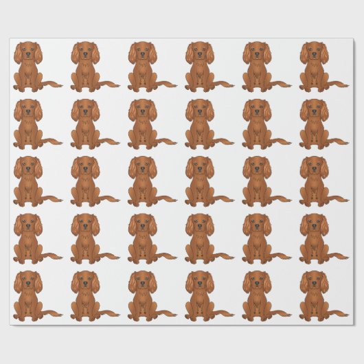 Ruby Cavalier King Charles Spaniel Pattern Cadeaupapier (Vlak)