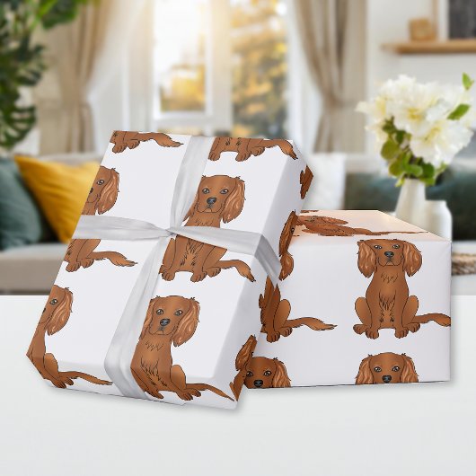 Ruby Cavalier King Charles Spaniel Pattern Cadeaupapier