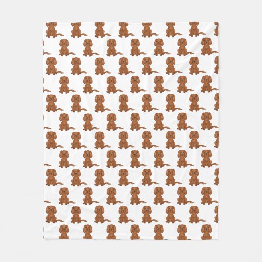 Ruby Cavalier King Charles Spaniel Pattern Fleece Deken (Voorkant)