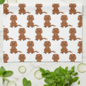 Ruby Cavalier King Charles Spaniel Pattern Theedoek (Gevouwen)