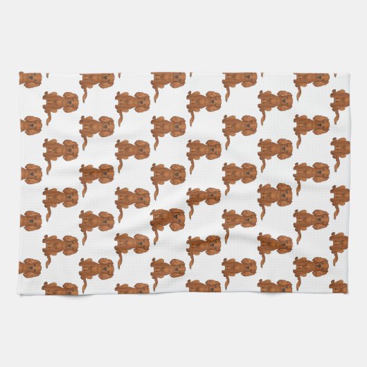 Ruby Cavalier King Charles Spaniel Pattern Theedoek (Horizontaal)