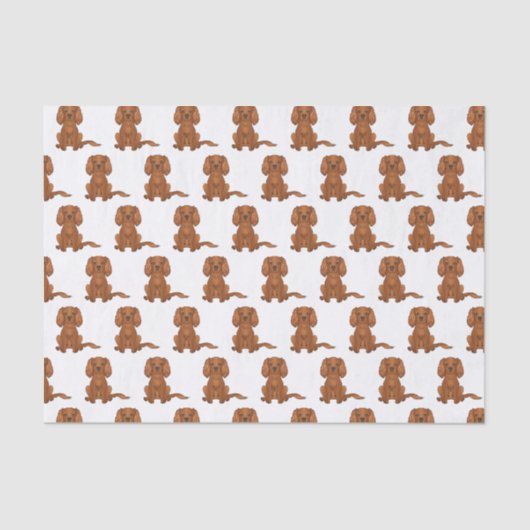 Ruby Cavalier King Charles Spaniel Pattern Tissuepapier (Voorkant)