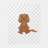 Ruby Cavalier King Charles Spaniel & Paws Fleece Deken (Voorkant)