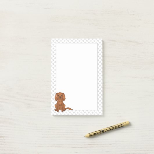 Ruby Cavalier King Charles Spaniel & Paws Post-it® Notes (Op bureau)