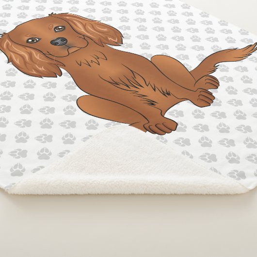 Ruby Cavalier King Charles Spaniel & Paws Sherpa Deken (3/4)