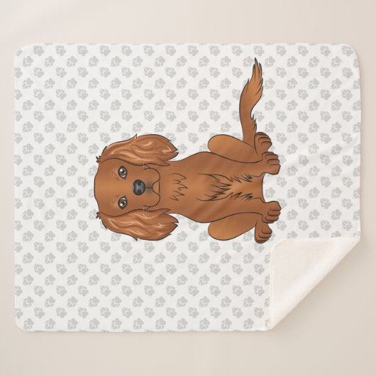 Ruby Cavalier King Charles Spaniel & Paws Sherpa Deken (Voorkant (horizontaal))