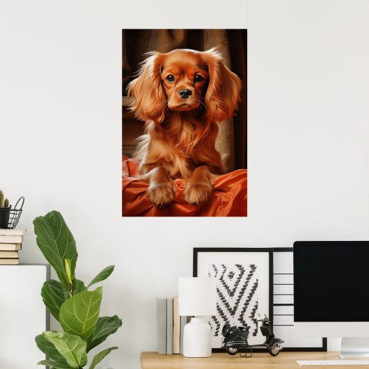 Ruby Cavalier King Charles Spaniel Poster (Thuiskantoor)