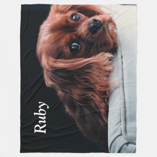 Ruby Cavalier King Charles Spaniel Puppy Dog Fleece Deken (Voorkant)