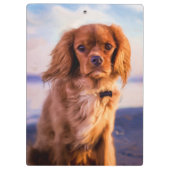 Ruby Cavalier King Charles Spaniel Puppy Dog Klembord (Achterkant)