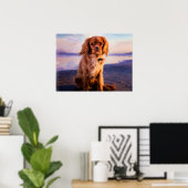 Ruby Cavalier King Charles Spaniel Puppy Dog Poster (Thuiskantoor)