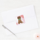 Ruby Cavalier King Charles Spaniel Puppy Vierkante Sticker (Envelop)
