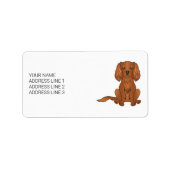 Ruby Cavalier King Charles Spaniel & Tekst Etiket (Voorkant)