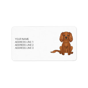 Ruby Cavalier King Charles Spaniel & Tekst Etiket