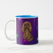 Ruby Cavalier King Charles Spaniel Tweekleurige Koffiemok (Links)