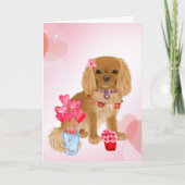 Ruby Cavalier King Charles Spaniel Valentijn Kaart (Voorkant)