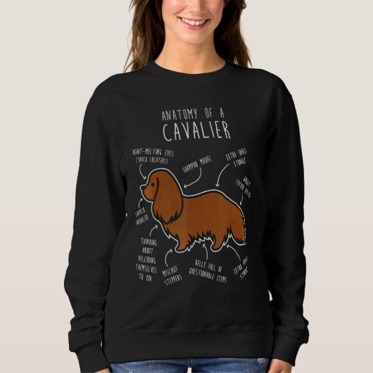 Ruby Cavalier Koning Charles Spaniel Hond Mam Grap Trui (Voorkant)