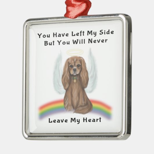 Ruby Cavalier Pet Loss Memorial Gift Metalen Ornament (Links)
