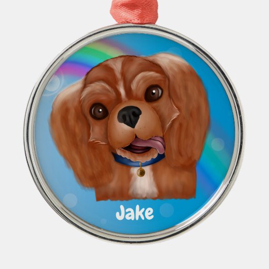 Ruby Cavalier Pet Loss Ornament - (Voorkant)