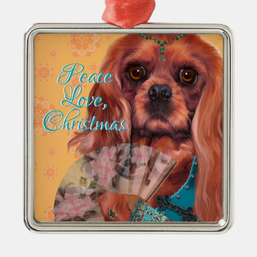Ruby Cavalier Spaniel Ornament (Voorkant)