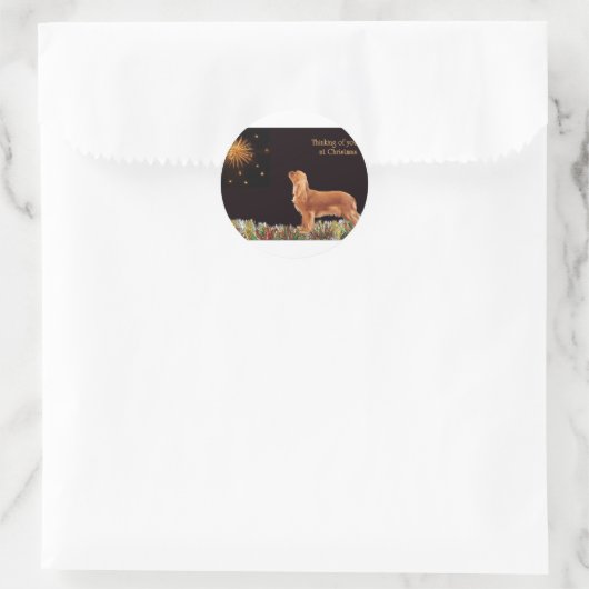 Ruby Christmas Cavalier Ronde Sticker (Tas)