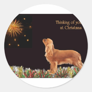 Ruby Christmas Cavalier Ronde Sticker