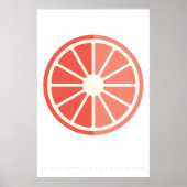 Ruby Citrus Retro Fruit Poster 60's 70-citaat (Voorkant)