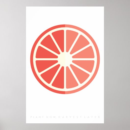 Ruby Citrus Retro Fruit Poster 60's 70-citaat (Voorkant)